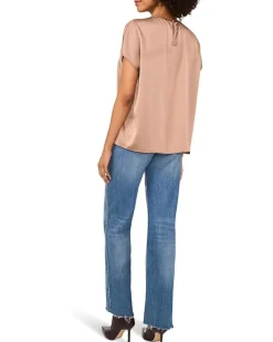 Crewneck Shirring Short Sleeve