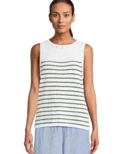 Crochet Edge Striped Tank