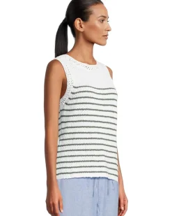 Crochet Edge Striped Tank