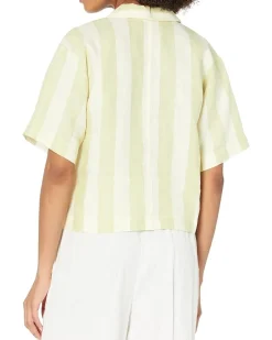Cropped Resort Shirt - Refined Linen Stripe
