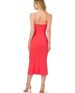 3d Flower Halter Midi Dress