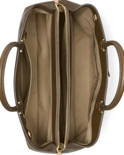 Deco Pebbled Leather Large Satchel