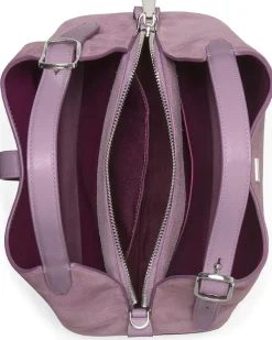 Deco Smooth Leather And Suede Crossbody Tote