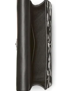 Deco Uptown Blooms Printed Suede Mini Flap Chain Crossbody