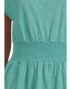 Dolman Sleeve Smocked Waist Dress