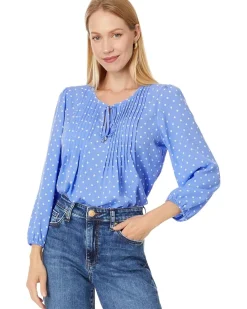 Dot Pintuck Blouse