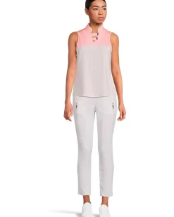 Dotted Up Print Sleeveless Polo