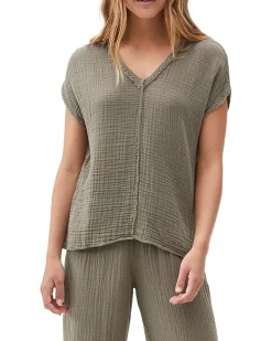 Draya Double Gauze V-Neck Tee