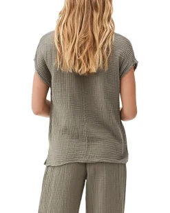 Draya Double Gauze V-Neck Tee