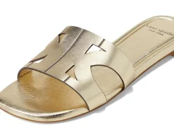 Duo Metallic Leather Slide Sandals