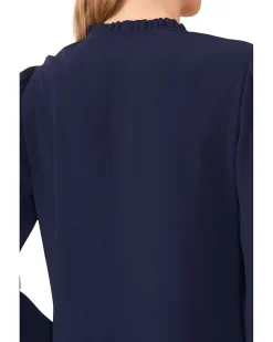 Elbow Ruffle Sleeve V-Neck Blouse