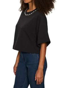 Embelished Semi Crop Tee