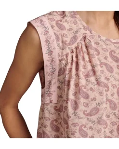 Embroidered High Low Sleevless Blouse