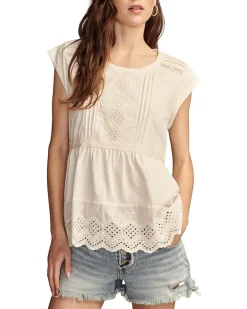 Embroidered Peplum Tee