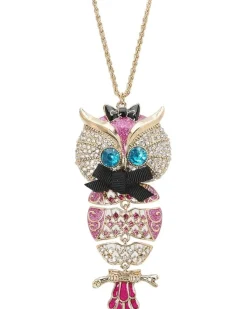 Enchanted Forest Owl Pendant Long Necklace