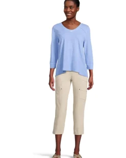 Enzyme Wash Jersey - V neck -3/4 Sleeve Tee