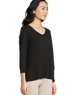 Enzyme Wash Jersey - V neck -3/4 Sleeve Tee