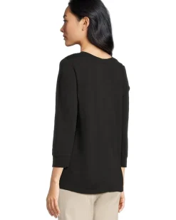 Enzyme Wash Jersey - V neck -3/4 Sleeve Tee