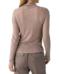 Exposed Seams Mock Neck