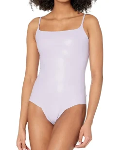 Faux Leather Spaghetti Strap Bodysuit BDS309