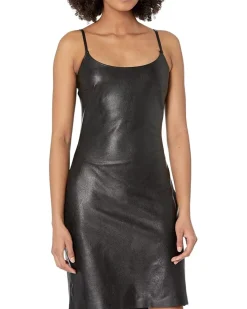 Faux Leather Spaghetti Strap Dress FLT304