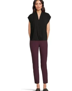 Fine Stretch Jersey Knit High Collar Top