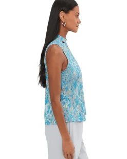 Fingerpaint Print Sleeveless Polo