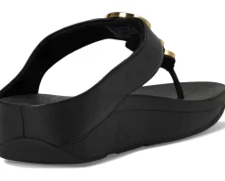 Fino Resin-Hoop Leather Toe-Post Sandals