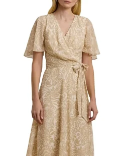 Floral Belted Crinkle Georgette Dress