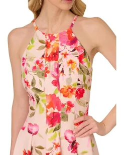 Floral Border Short Dress