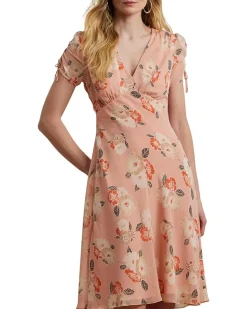 Floral Georgette Short-Sleeve Dress