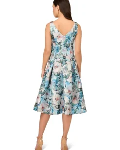 Floral Jacquard Midi Dress