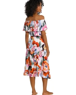 Floral Rhythm Off-the-Shoulder Dress