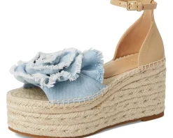 Flourish Denim Espadrille Wedge Sandals
