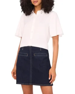Flutter Sleeve Collar Button-Down