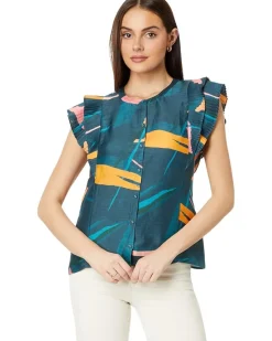 Flutter Sleeve Pintuck Top