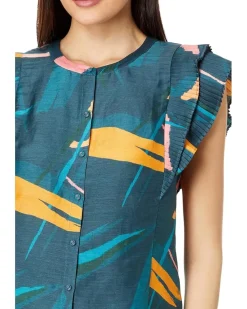 Flutter Sleeve Pintuck Top