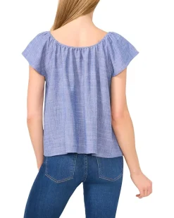 Flutter Sleeve Tie Front Top