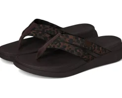 F-mode Go Leopard Webbing Strappy Flip-flops
