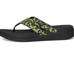 F-mode Go Leopard Webbing Strappy Flip-flops