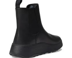 F-Mode Leather Flatform Chelsea Boots