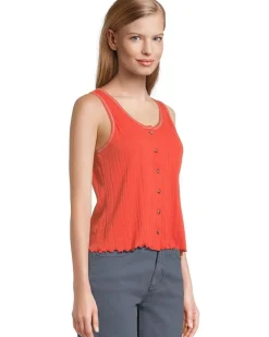 Foothill Pointelle Button Tank