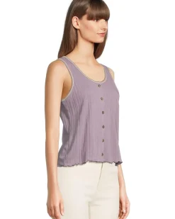 Foothill Pointelle Button Tank