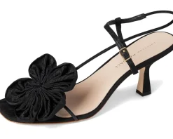 Frank Flower Applique Heeled Sandals