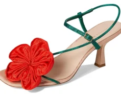 Frank Flower Applique Heeled Sandals