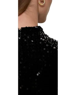 Funnel Neck Sequin Top