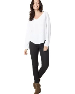 Fuzzy Flecked Fleece Easy V-Neck Top