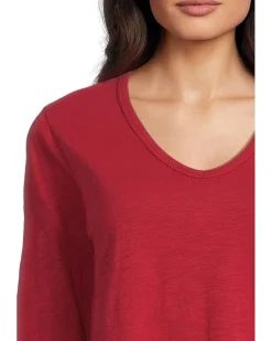 Garment Dye Tees - Long Sleeve V-Neck Knit Top