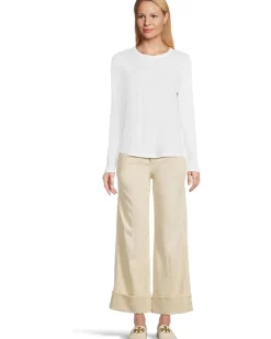 Garment Dye Tees - Long Sleeve Round Neck Tee with Rib Sleeve and Back Gusset