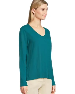 Garment Dye Tees - Long Sleeve V-Neck Knit Top